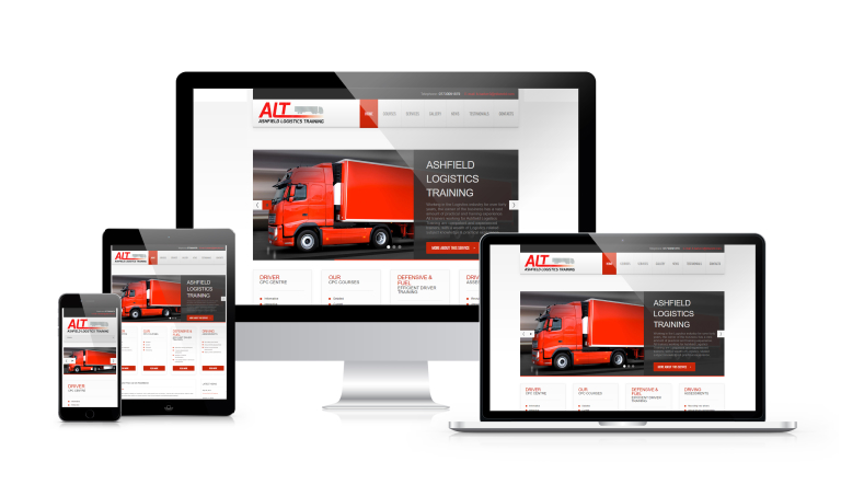 Ashfield Logistics Training Website Design Mockup