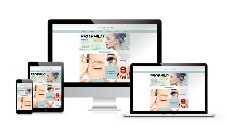 Beauty @ Home Website Design Mockup